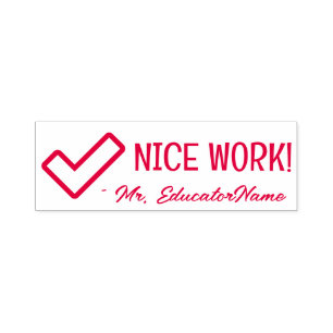 "SCHÖNE ARBEIT!" Briefmarke für die Kennzeichnung  Permastempel