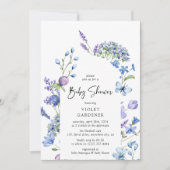 Schöne Arch Blue Wildblume Babydusche Einladung (Vorderseite)