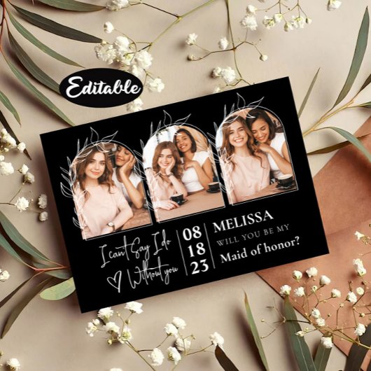 Schöne Arch Foto Collage Bridesmaid Vorschlag Einladung