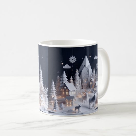 Schöne Art Art Style Winter Wildlife Szene Kaffeetasse (VorderseiteRechts)