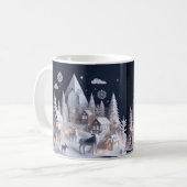 Schöne Art Art Style Winter Wildlife Szene Kaffeetasse (Vorderseite Links)