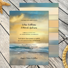 Schöne Art bemalt Strand Hochzeitseinladung Einladung