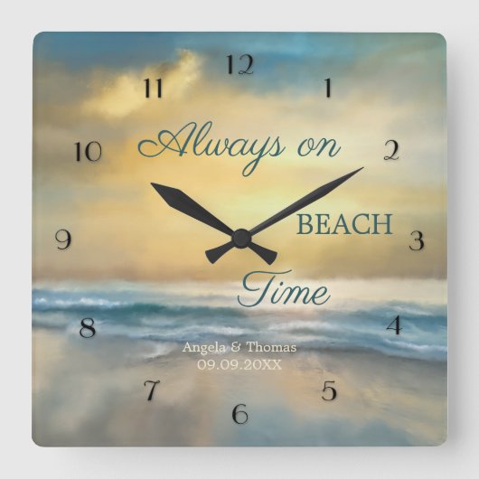 Schöne Art bemalt Strandwall Uhr (Vorderseite)