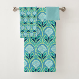 Schöne Art Deco Blumendekoration Badhandtuch Set