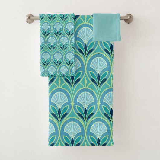 Schöne Art Deco Blumendekoration Badhandtuch Set (Insitu)