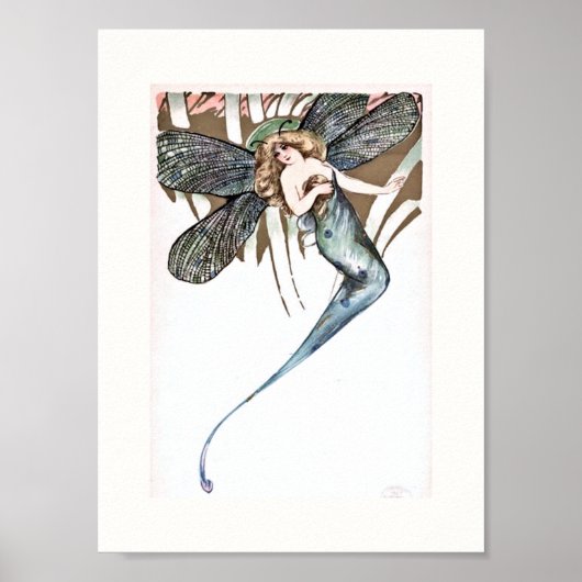 Schöne Art Deco Butterfly Fairy Poster (Vorne)