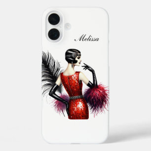 Schöne Art Deco-Dame fügen Sie Ihren Namen hinzu  iPhone 16 Plus Hülle