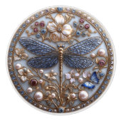 Schöne Art Deco Dragonfly Keramikknauf (Vorderseite)