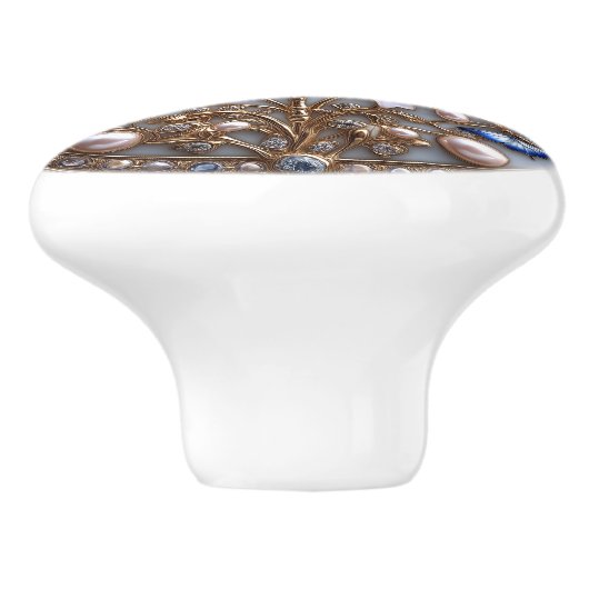 Schöne Art Deco Dragonfly Keramikknauf (Seitenansicht)