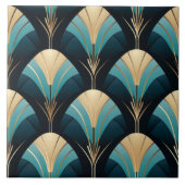 Schöne Art Deco Fan Border Keramik Tile. Fliese (Vorderseite)