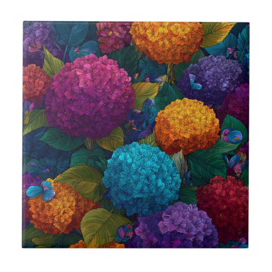 Schöne Art Deco Hydrangeas Fliesen für Küche (Vorderseite)