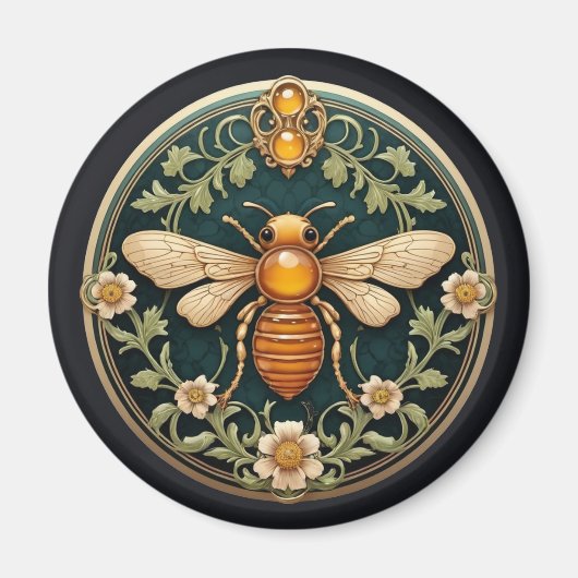 Schöne Art Nouveau Biene Magnet (Vorne)