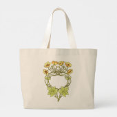 Schöne Art Nouveau Blumenelemente Jumbo Stoffbeutel (Rückseite)