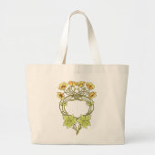 Schöne Art Nouveau Blumenelemente Jumbo Stoffbeutel (Vorne)
