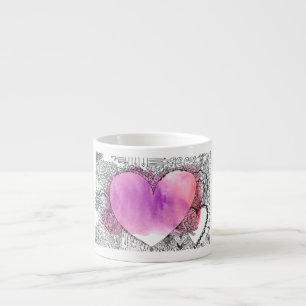 Schöne Art Pen und Tinte Kunst, Dichtung und Musik Espressotasse