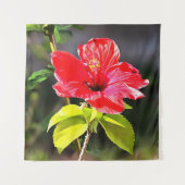 Schöne Artistic Red Tropical Hibiskus Blume Wandteppich (Vorderseite)
