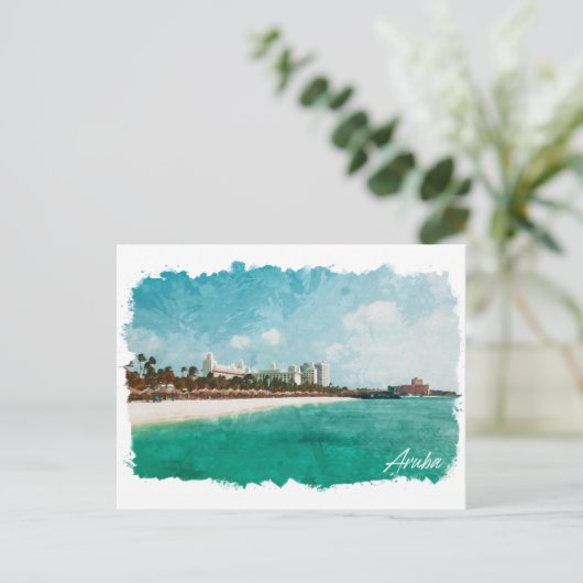 Schöne Aruba Tropical Island Reise Postkarte (Stehend Vorderseite)