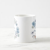Schöne Ash Blue Floral Baby Dusche Kaffeetasse (Mittel)