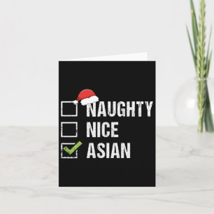 Schöne asiatische Asien Weihnachtsmann Mütze Weihn Karte