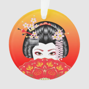 Schöne asiatische Frau Ornament