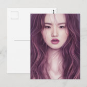 Schöne asiatische Frau Postkarte (Vorne/Hinten)