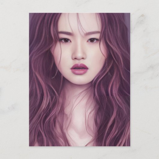 Schöne asiatische Frau Postkarte (Vorderseite)