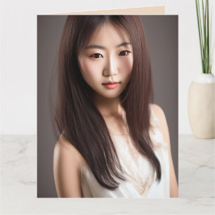 SCHÖNE ASIATISCHE MÄDCHEN GEBURTSTAGSKARTEN KARTE