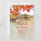 Schöne, asiatische Themed Custom Weditation Einladung (Vorderseite)