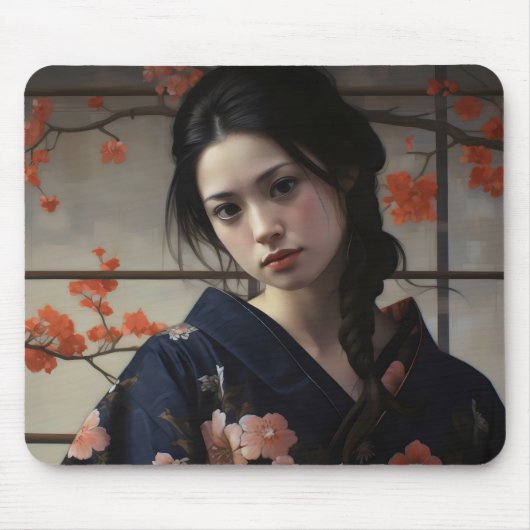Schöne Asienfrau Mousepad (Vorne)