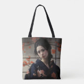 Schöne Asienfrau Tasche (Rückseite)