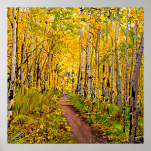 Schöne Aspen Bäume im Herbst Splendor Poster