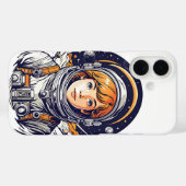 Schöne Astronautin im Weltraum Case-Mate iPhone Hülle (Rückseite (Horizontal))