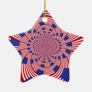 Schöne atemberaubende Flagge der Vereinigten Staat Keramikornament