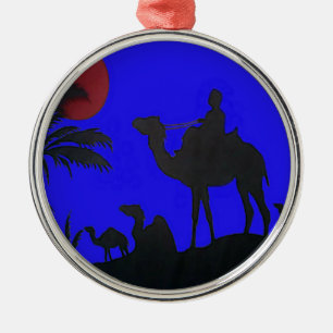 Schöne atemberaubende Sonnenuntergangs-Kamelsafari Silbernes Ornament