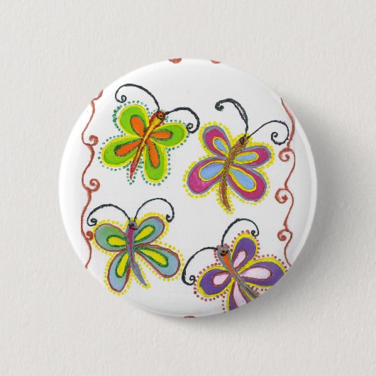 Schöne, atemberaubende, süße Schmetterlingskunst: Button (Vorderseite)