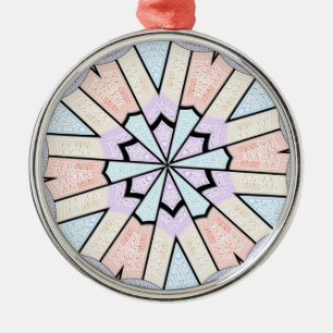 Schöne atemberaubende weiche Pastell-Geometrie-Kun Silbernes Ornament