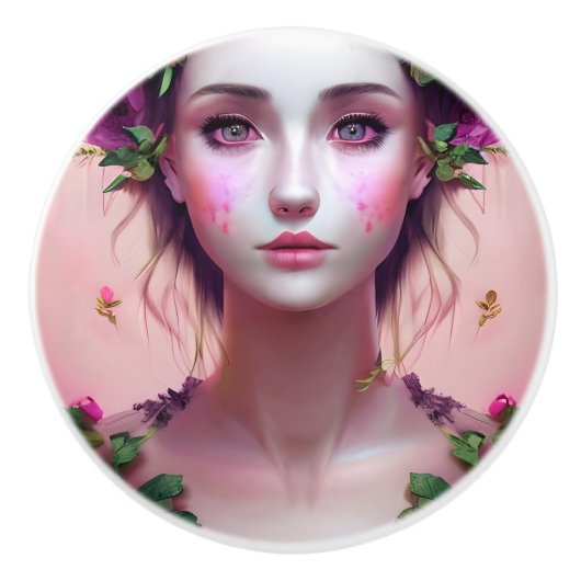 Schöne ätherische Verzauberung Fantasy Art Keramikknauf (Vorderseite)