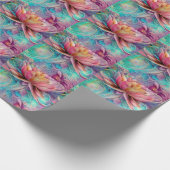 Schöne ätherische Whimsical Lotus Blume Geschenkpapier (Ecke)