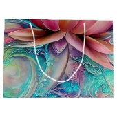 Schöne ätherische Whimsical Lotus Blume Große Geschenktüte (Rückseite)