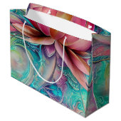 Schöne ätherische Whimsical Lotus Blume Große Geschenktüte (Rückseite Schrägansicht)