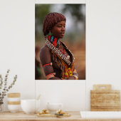 Schöne äthiopische Frau aus Omo Valley Poster (Küche)