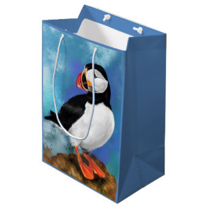Schöne Atlantic Puffin Bird Geschenktasche Mittlere Geschenktüte
