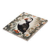 Schöne Atlantic-Puffin-Weiße Blumen Fliese (Seite)