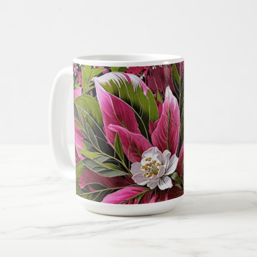 Schöne auffallende Blumen Kaffeetasse (Vorderseite Links)