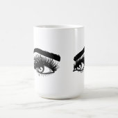 Schöne Augen Lash Verlängerung Leinen Wimpern Frau Kaffeetasse (Mittel)