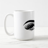Schöne Augen Lash Verlängerung Leinen Wimpern Frau Kaffeetasse (Links)
