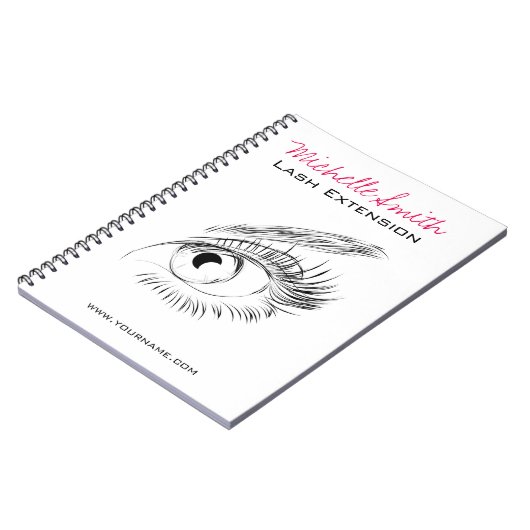 Schöne Augen Long Lashes Lash Extension Notizblock (Linke Seite)