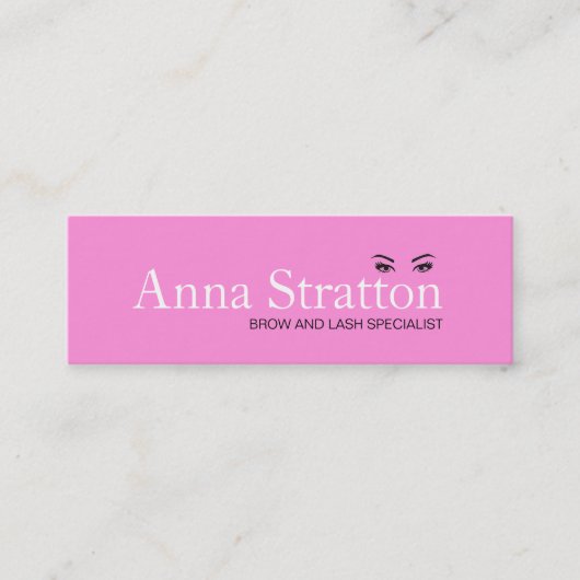 Schöne Augen Pink Lash und Brows Mini Visitenkarte (Vorderseite)