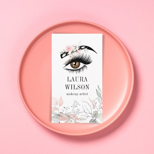 Schöne Augenblüte Rosa Aquarell Blume Visitenkarte