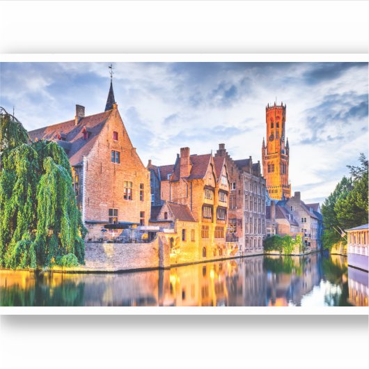 Schöne Aussicht auf Brügge Aufkleber (Vorderseite)